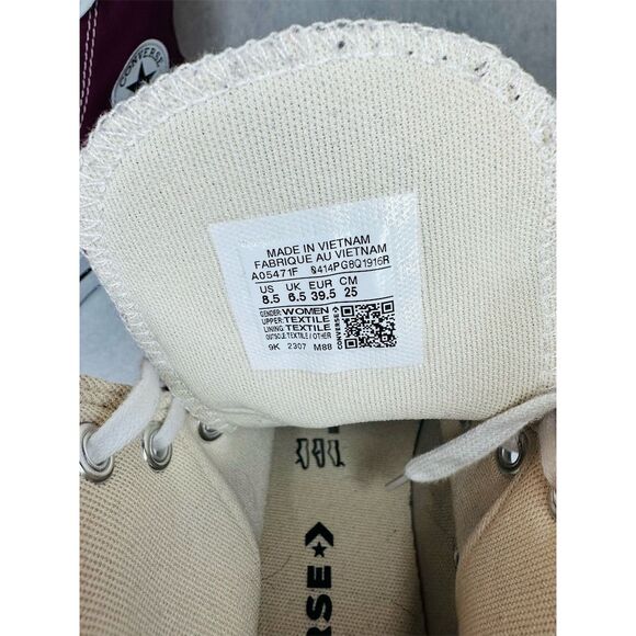 Converse Women's Chuck Taylor High Top Platform All Star Berry Pink Size 8.5 - Picture 9 of 9